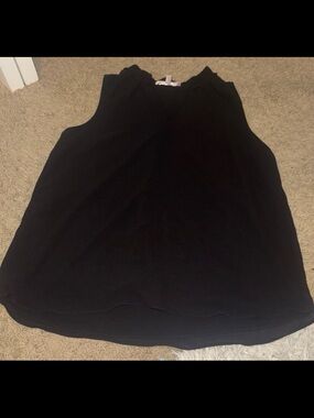 Philosophy Black Sleeveless Ruffle-Trim Camisole